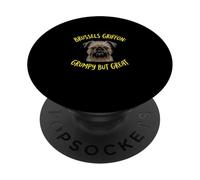 Bruxelles Griffon Grumpy But Great Dog Lover propriétaire d'animal PopSockets PopGrip Adhésif