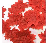 Bruxelles Lot de 100 feuilles d'érable artificielles en soie pour décoration de mariage en automne et feuille d'érable Rouge