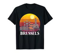 Bruxelles Skyline Science Noyau atomique Physique Atome T-Shirt