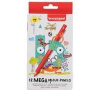 BRUYNZEEL Crayon de couleur Jumbo MEGA, étui en carton de 12 G