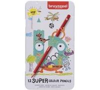 bruynzeel Crayon de couleur SUPER, hexagonal, étui métal 12 G