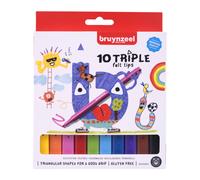 Bruynzeel Crayons triangulaires pour enfants, lot de 10