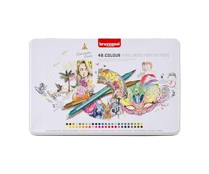 BRUYNZEEL Creatives Fineliner/Brush Pen Set de 48 couleurs | Stylos à double pointe pour l'écriture, le dessin et les livres de coloriage pour adultes