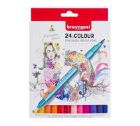 ROYAL TALENS Stylos fineliner/brush à double pointe – Set 24 couleurs pour dessin et coloriage