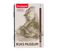 BRUYNZEEL & Rijksmuseum Set de 12 crayons graphite professionnels Rembrandt van Rijn, boîte en étain