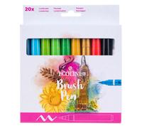 Bruynzeel Ecoline Brush Brush Pen Set Landscapes, 20 couleurs