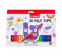 BRUYNZEEL Enfants Marqueur Pointe Feutre Set de 50 couleurs | Dessin et coloriage pour enfants