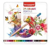 Bruynzeel Crayons de couleur Expression - 24 crayons, boîte en étain pour dessin & Bullet Journaling
