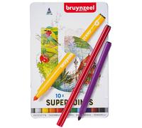 bruynzeel Feutres de coloriage SUPERPOINTS rond étui métal 10 pièces