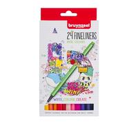 BRUYNZEEL Fineliner Set de 24 couleurs | Stylos pour écrire, dessiner, Bullet Journaling, livres de coloriage pour adultes