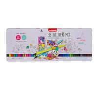 BRUYNZEEL Fineliner Set de 36 couleurs | Stylos pour écrire, dessiner, Bullet Journaling, livres de coloriage pour adultes