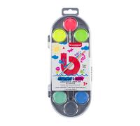 BRUYNZEEL Kids set de peinture à l'eau de 12 couleurs métalliques et fluo avec pinceau