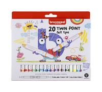BRUYNZEEL Marqueurs à double pointe à base d’eau pour enfants - Lot de 20
