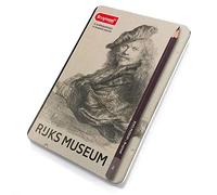 Bruynzeel Rijks Museum Ensemble de 12 crayons à dessin de grande qualité tels que 2H et 9B dans une boîte avec le portrait de Rembrandt