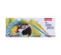 BRUYNZEEL Set de crayons de couleur Perroquet – 45 couleurs – étui en métal