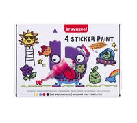 BRUYNZEEL Set de Peinture pour Autocollants - 4 couleurs à mélanger + 2 modèles - Crée et réutilise tes propres autocollants