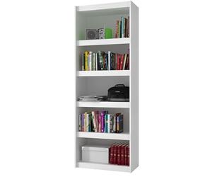 BRV Bibliothèque Bookcase Blanc 6 Niches Largeur 70 cm