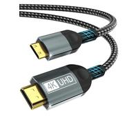 BRV Explorer Câble Mini HDMI vers HDMI 2M, 4K@60Hz Mini HDMI 2.0 Cable Supporte HDR UHD ARC HDCP 18Gbps, Compatible avec Raspberry Pi Zero, DSLR Caméra, HDTV, Tablette, Projecteur