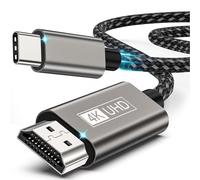 BRV Explorer Câble USB C vers HDMI 1 m 4K USB Type C vers HDMI, Thunderbolt 3/4 vers HDMI, compatible avec iPhone 17/16/15, MacBook Pro/Air/Mini, Surface, iPad Pro/Air, Galaxy S24/S23/S22