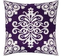 Brvsk Damas. Kit de Point de Croix. Coussin 16 × 16 Pouces. Toile de Tapisserie imprimée, qualité européenne