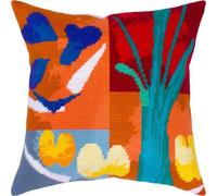 Brvsk Kit de broderie de cuisine pour adultes et débutants - Légumes par Henri Matisse 40,6 x 40,6 cm avec motif imprimé clair et précis sur toile de coton ; comprend 2 aiguilles, fil et tableau