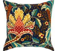 Brvsk Kit de broderie florale pour adultes et débutants - Windrush. Noisette de William Morris 16″ × 16″ avec un motif imprimé clair et précis sur toile de coton ; Comprend 2 aiguilles, du fil et un