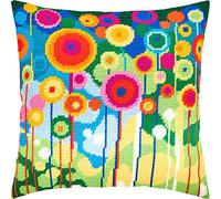 Brvsk Pissenlits. Kit de broderie avec toile de tapisserie imprimée (40 × 40 cm) - Kit de coussins à l'aiguille pour une décoration créative de la maison - Kit de couture pour adultes débutants