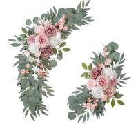 Brxmpn 1 Paire De Fleurs Décoratives pour De Mariage, Guirlandes Florales, Feuillage, Composition Florale pour Rideaux Transparents, Porte Décoration Murale