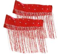 Brxmpn 1 Paire De Manchettes À Franges, Manchettes Latines À Pompons, Élégantes Manchettes Coudières, Brassards pour Spectacles De Scène Événements Sociaux.