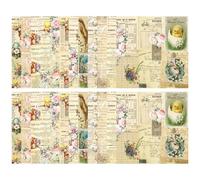 Brxmpn 24 Feuilles De Papier Scrapbooking De Pâques, Papier Créatif Printanier, Papier Origami Décoratif pour Création De Cartes, Découpes Décoration De Cadeaux.