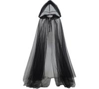Brxmpn Cape D'elfe en Tulle pour Femme, Cape À Capuche en Tulle, Costume De Sorcière, Costume Médiéval d'halloween pour Mariage, Cosplay