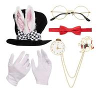 Brxmpn Chapeau De Lapin De Pâques, Chapeau Haut-de-Forme Magique pour Halloween, Pâques, Cosplay, Accessoire De Costume De Magicien pour Adultes, Cosplay De Personnage