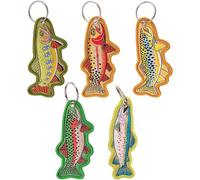 Brxmpn Lot De 5 Porte-clés Mignons en Forme De Truite De Saumon, Porte-clés Amusants en Forme De Poisson, Breloque pour, Porte-clés Animal, Cadeaux Sympas pour Pêcheur, Papa Ou Petit Ami
