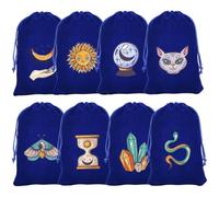 Brxmpn Pochette De Rangement pour Cartes De Tarot (Lot De 8), Pochette À Cordon pour Cristaux, Dés, Pierres, Boucles d'oreilles, Colliers, Collection pour Passionnés De Magie