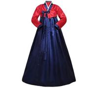 Brxmpn Robe Hanbok Traditionnelle pour Femme, Costume Coréen À Manches Longues, Robe Hanbok Classique, Costume De Danse De Mariage Coréen pour Femme, Robe Colorée, Costume De Cosplay