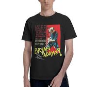 Bryan Rock Singer Adams T-Shirt Homme Coton Classique - T-Shirt Musique Rock Légende - Haut Décontracté à Manches Courtes et Col Rond - Vêtements de Fans de Concert et Cadeau Small
