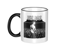 Bryan Rock Singer Adams Tasse en céramique à bord coloré 330ml - Mug café et thé design rock - Vaisselle cadeau pour fans de musique - Accessoire cuisine et bureau