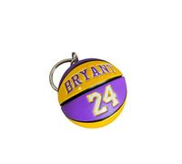 Bryant Balle Porte-clés Compatible avec NBA 24 Lakers Couleurs Jaune et Violet Sport Basket Gadget Accessoires Idée Cadeau Homme Femme Enfant Pendentif Créatif 3D
