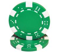 Brybelly Argile Composite Dice 11,5 Gram Poker Chips Lot de 100 - Blank Non appelé Poker Chips - Custom Cash Games et Home Casino Poker Nights (Vert)