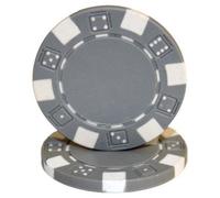 Brybelly Lot de 100 dés composites rayés en argile de 11,5 g - Jetons de poker vierges non libellés - Jeux de trésorerie personnalisés et soirées de poker de casino à domicile (gris)