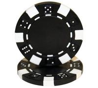 Brybelly Lot de 100 jetons de poker à rayures composites en argile 11,5 g - jetons de poker vierges non dénominés - Jeux de monnaie personnalisés et nuits de poker à domicile (noir)