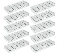 Brybelly Plateau à jetons de poker en acrylique transparent | Pour chips de taille standard et chips d'argile | Chaque plateau peut contenir 100 jetons | 10 plateaux - Sans couvercle