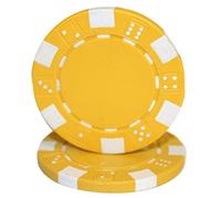 Brybelly Sabot de 50 Argile Composite rayé dés 11.5 Gram jetons de Poker, Jaune