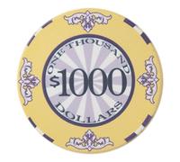 Brybelly Sabot de défilement Grade en céramique de casino Poker Puce 10-gram - Lot de 50, Homme Garçon Femme mixte adulte, $1000 Yellow