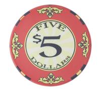 Brybelly Sabot de défilement Grade en céramique de casino Poker Puce 10-gram - Lot de 50, Homme Garçon Femme mixte adulte, $5 Red