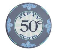 Brybelly Sabot de défilement Grade en céramique de casino Poker Puce 10-gram - Lot de 50, Homme Garçon Femme mixte adulte, $0.50 Navy Blue