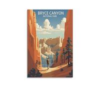 Bryce Canyon National Park Utah - Affiche de voyage vintage - 20 x 30 cm - Impression sur toile pour salon, chambre, dortoir, maison, bureau - Décoration murale