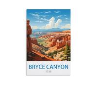 Bryce Canyon National Park Utah Poster de voyage vintage 40 x 60 cm Art mural Impression sur toile pour salon Décoration d'intérieur