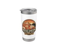 Bryce Canyon National Park Utah Retro Sunset Hoodoos Emblème Gobelet isotherme en acier inoxydable double paroi