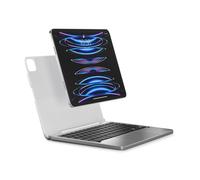 Brydge 11 MAX+ Clavier QWERTY américain sans fil avec étui et trackpad multi-touch pour iPad Pro 11" (1ère à 3ème génération) et iPad Air (4ème génération). Étui clavier en argent/blanc. -